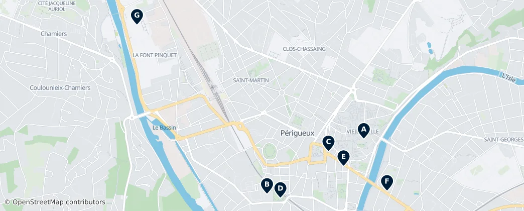 Map of Périgueux