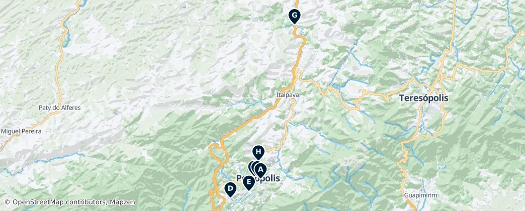 Map of Petrópolis