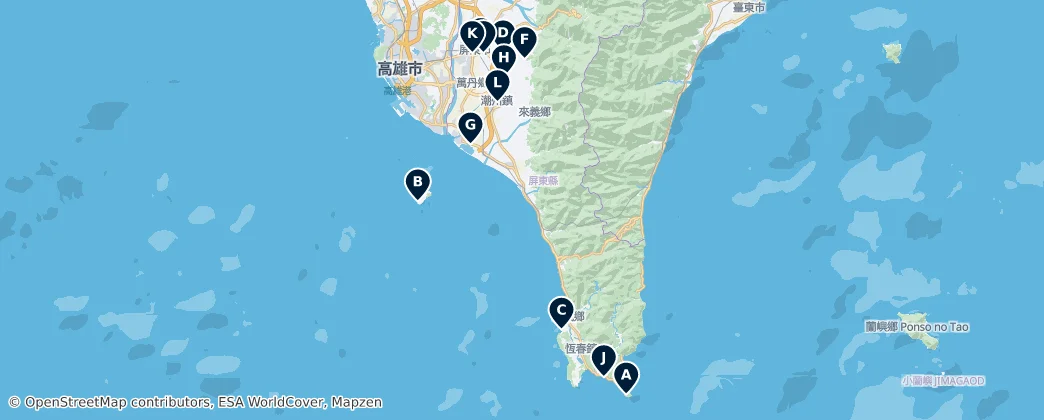 Map of Pingtung County