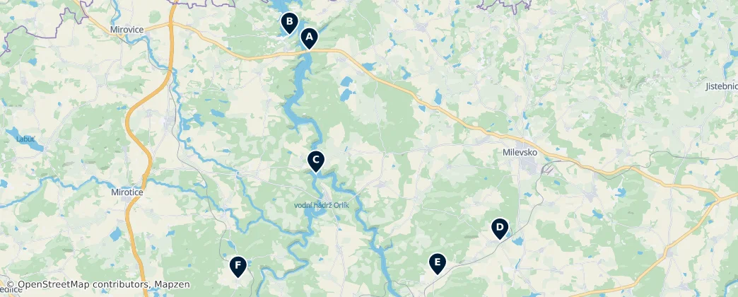 Map of Písek District