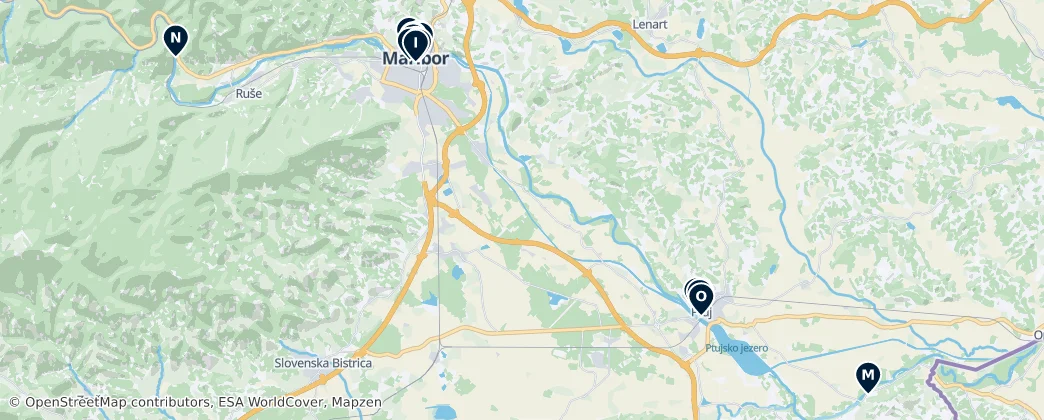Map of Podravska regija