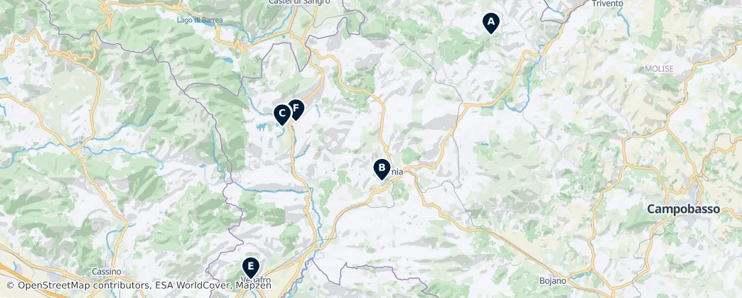 Map of Province of Isernia