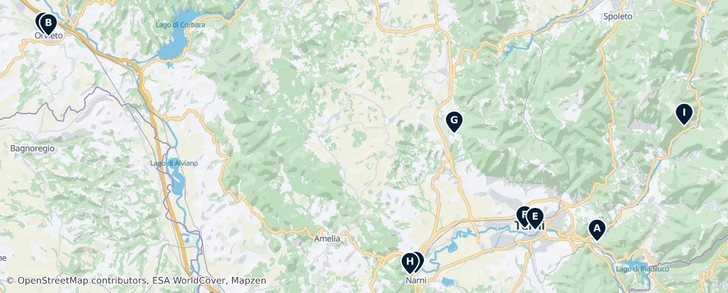 Map of Province of Terni