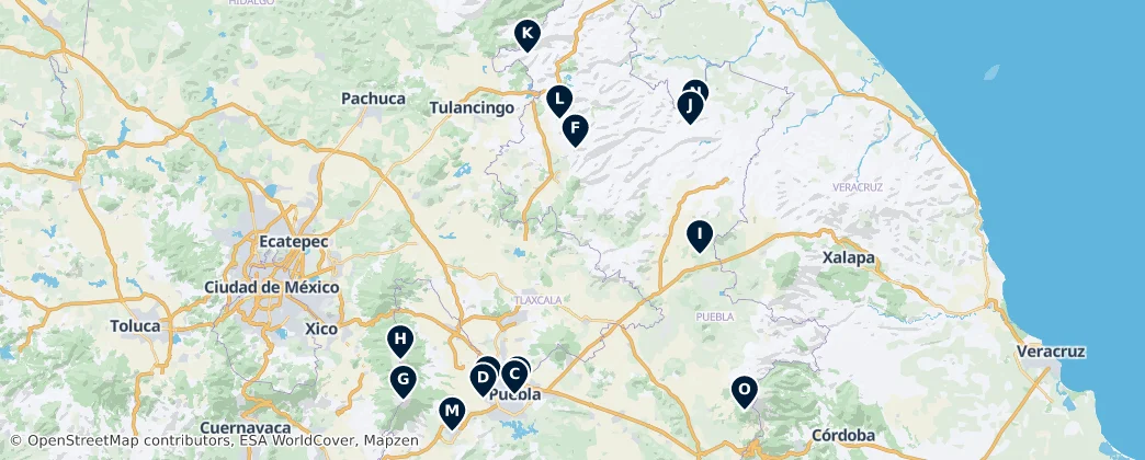 Map of Puebla