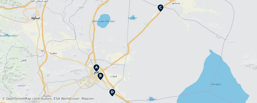 Map of Qom