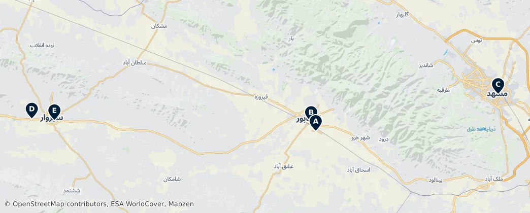 Map of Razavi Khorasan
