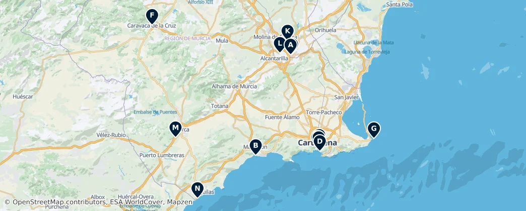 Map of Region of Murcia