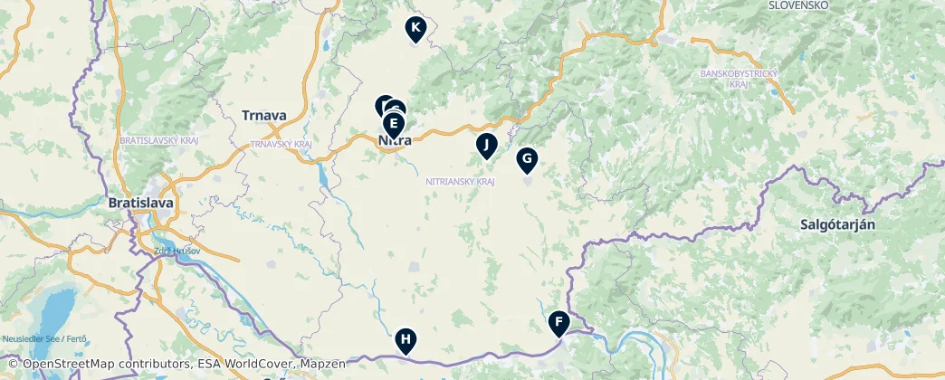 Map of Nitra Region