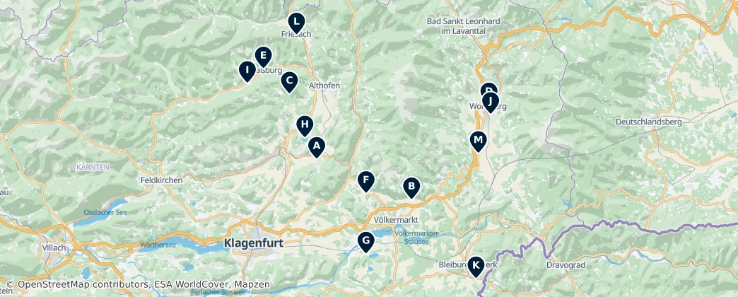 Map of Region Unterkärnten