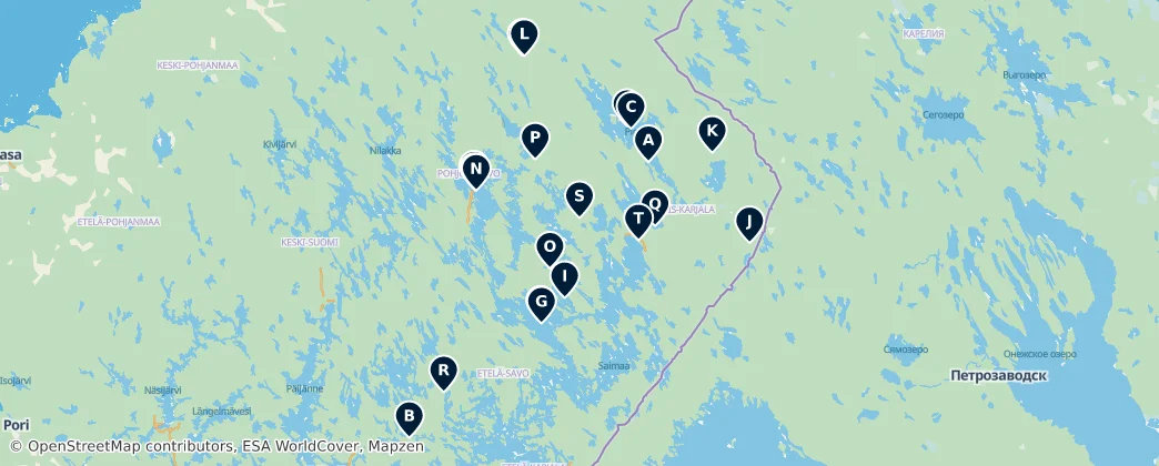 Map of Regional State Administrative Agency for Eastern Finland