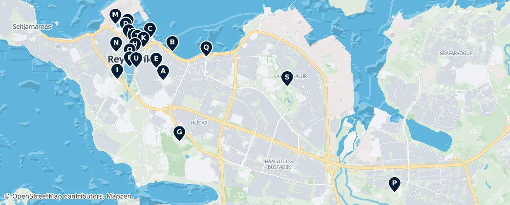 Map of Reykjavik