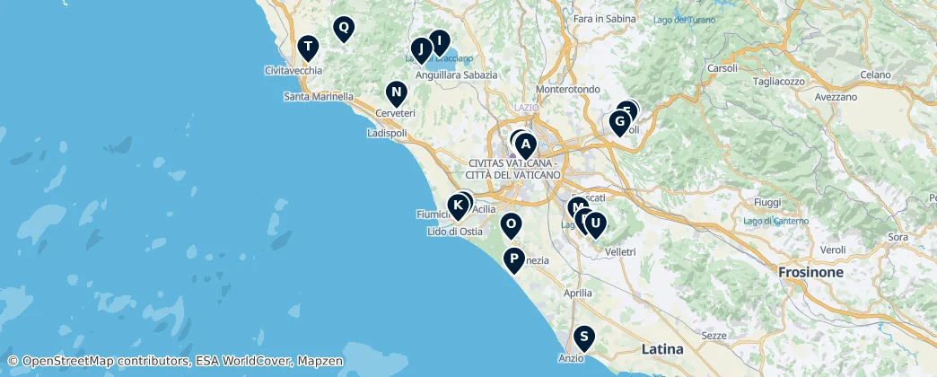 Map of Metropolitan City of Rome Capital