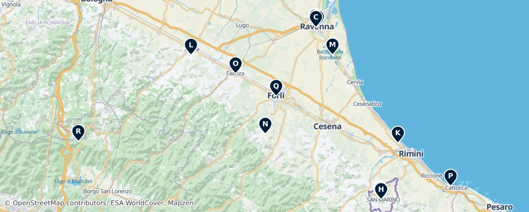 Map of Romagna