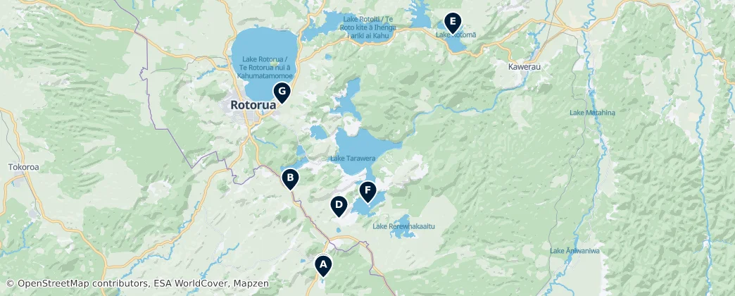 Map of Rotorua District