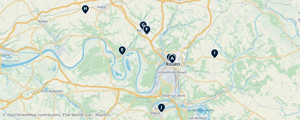 Map of Arrondissement of Rouen