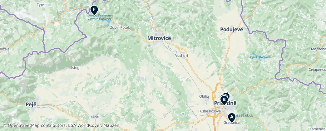 Map of Kosovo