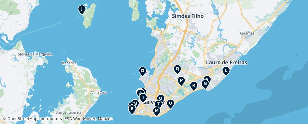 Map of Salvador, Bahia