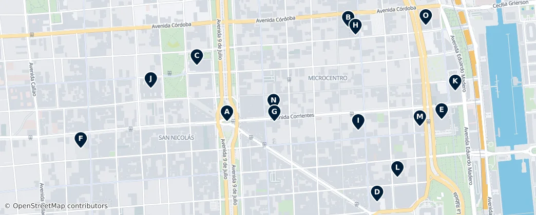 Map of San Nicolás, Buenos Aires