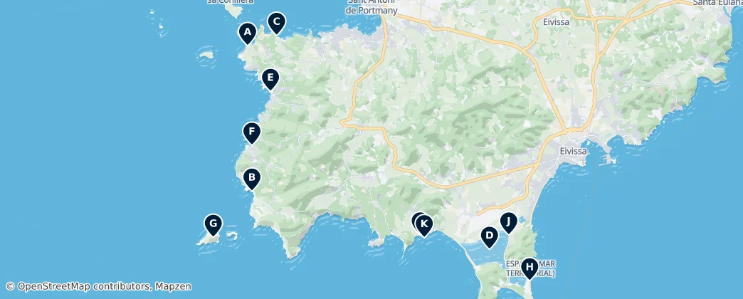 Map of Sant Josep de sa Talaia