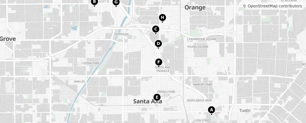 Map of Santa Ana