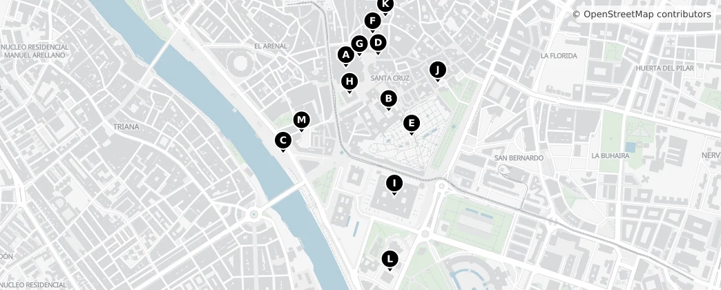 Map of Santa Cruz, Seville
