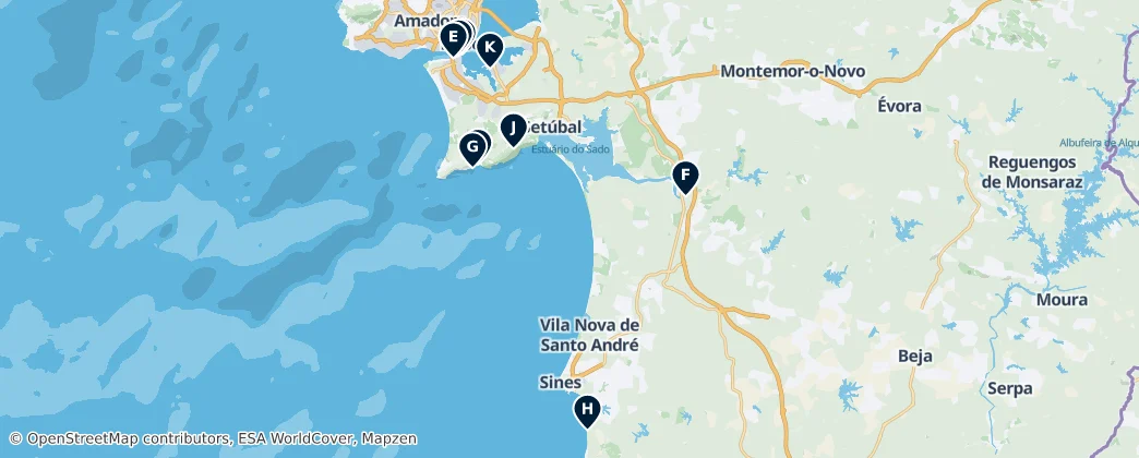 Map of Setúbal