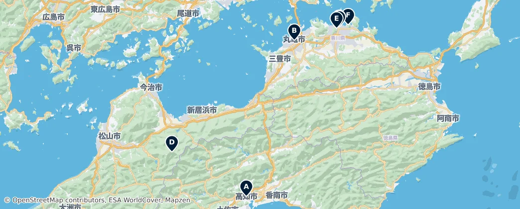 Map of Shikoku