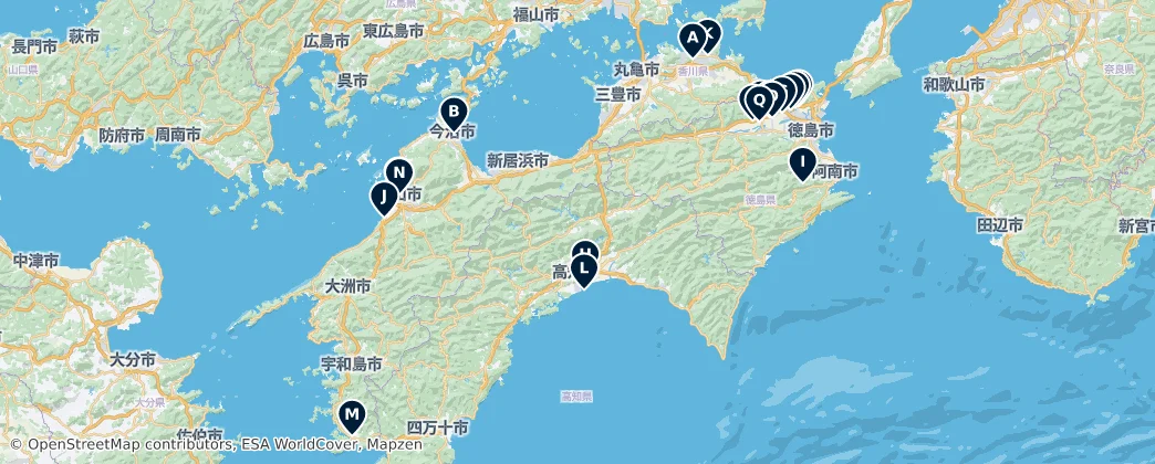 Map of Shikoku