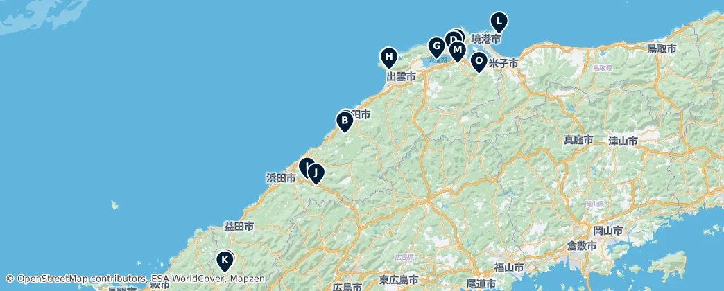 Map of Shimane Prefecture