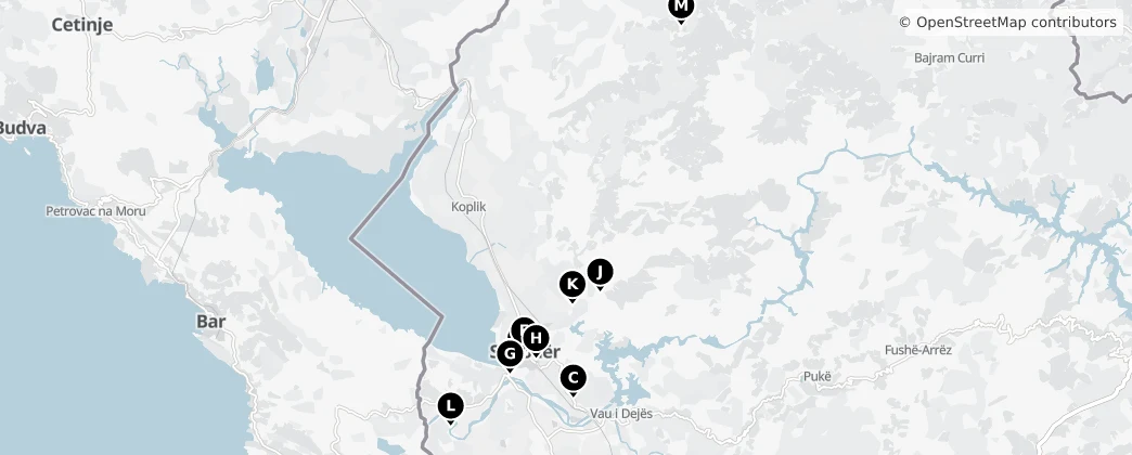 Map of Shkodër County