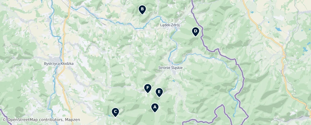 Map of Śnieżnik Landscape Park
