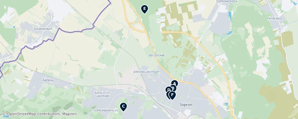Map of Sopron