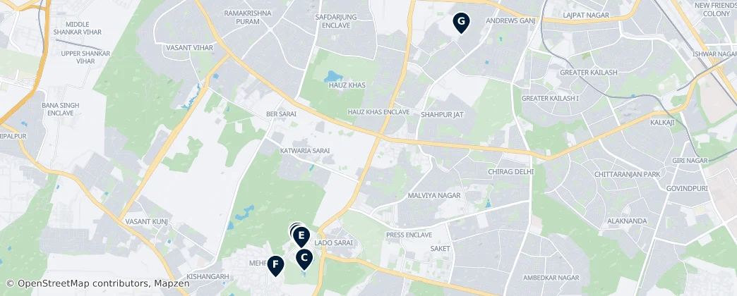 Map of South Delhi