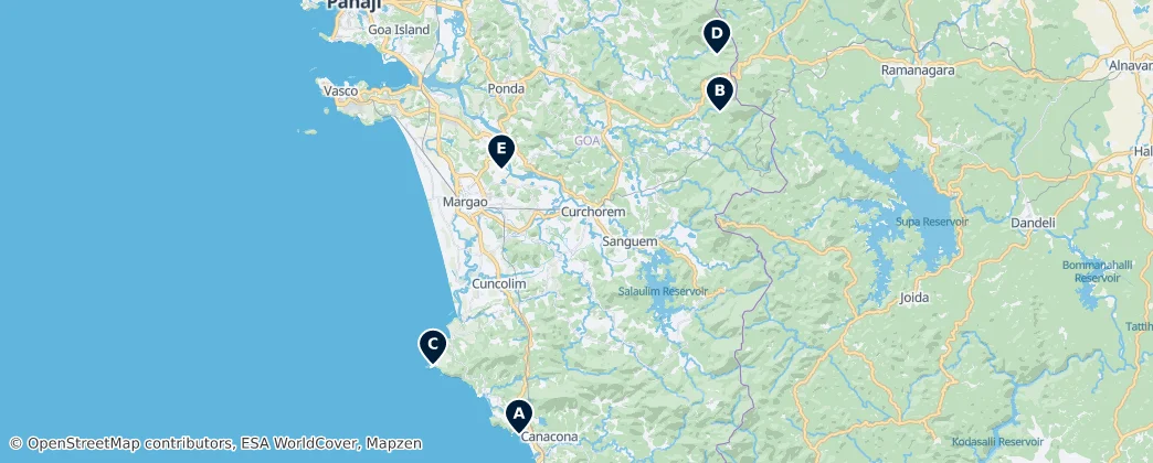 Map of South Goa district