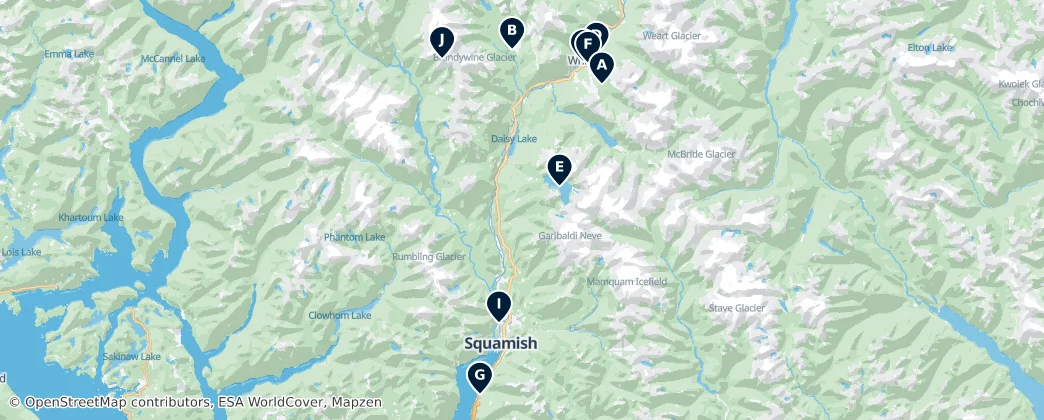 Map of Squamish-Lillooet Regional District