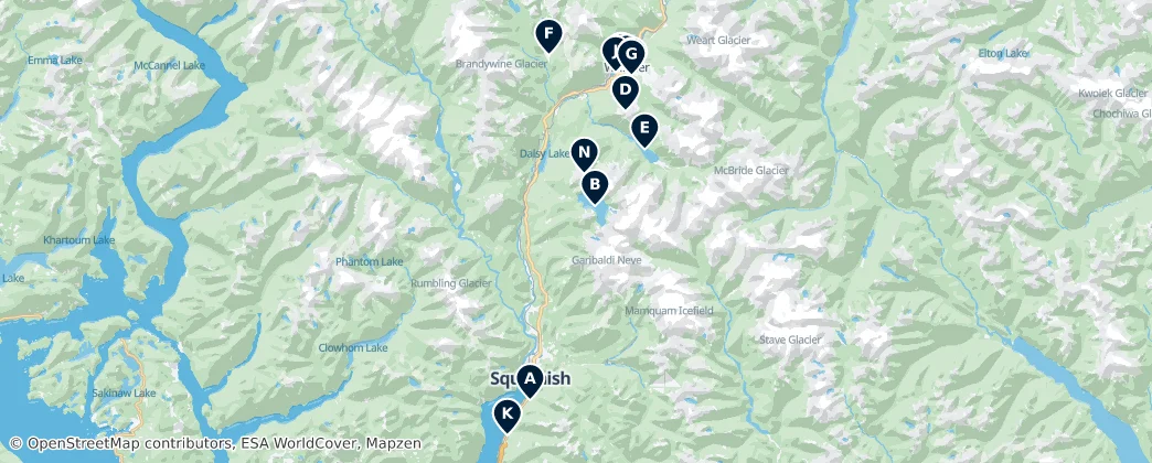 Map of Squamish-Lillooet Regional District