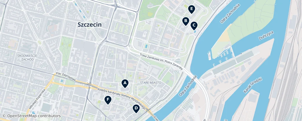 Map of Stare Miasto, Szczecin