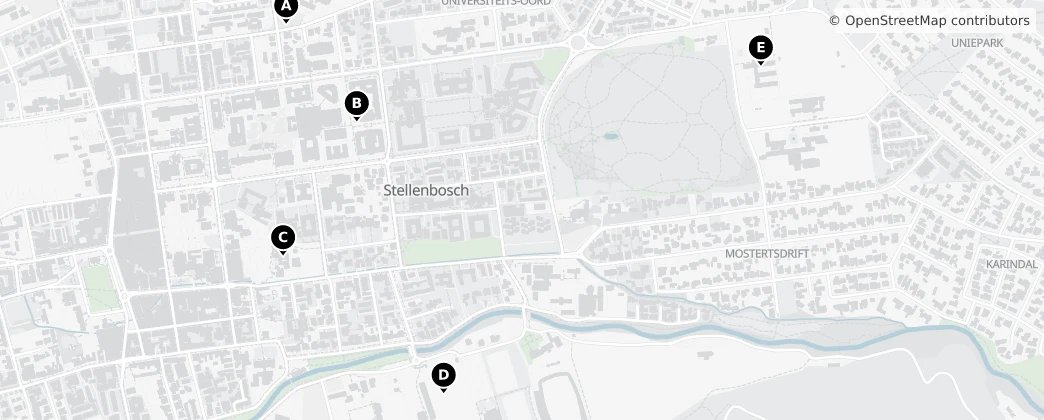 Map of Stellenbosch