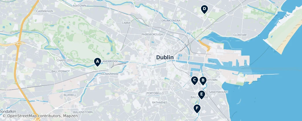 Map of Suburban District of Dublin 1861 Census
