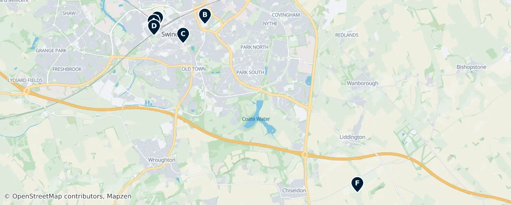 Map of Swindon