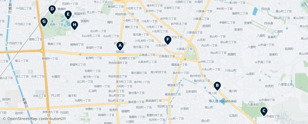 Map of Showa Ward