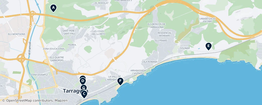 Map of Tarragona
