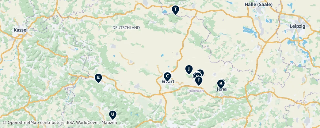 Map of Thuringia