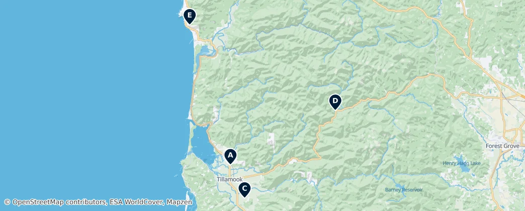 Map of Tillamook