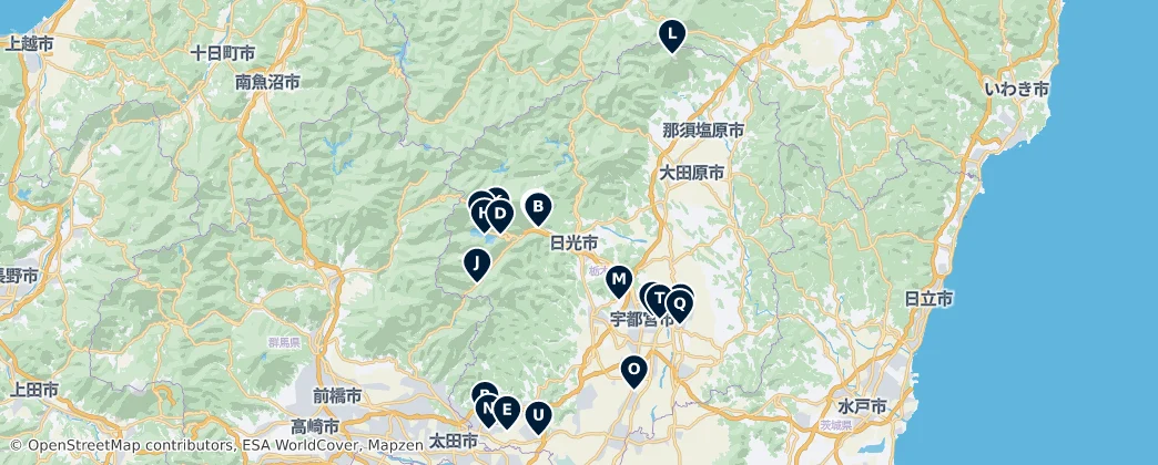 Map of Tochigi Prefecture