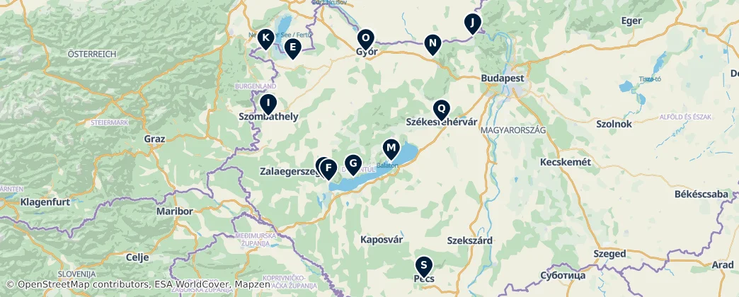 Map of Transdanubia