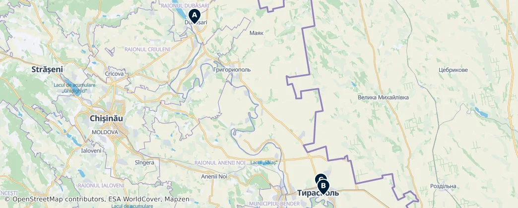 Map of Transnistria autonomous territorial unit