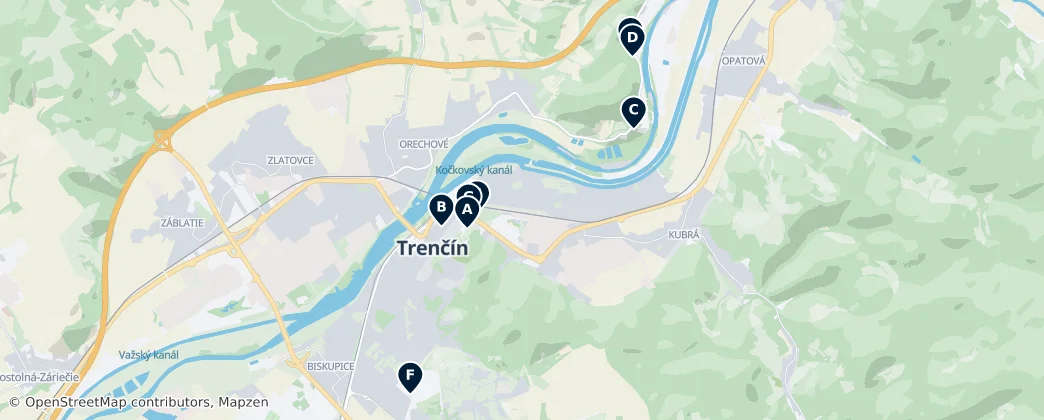 Map of Trenčín