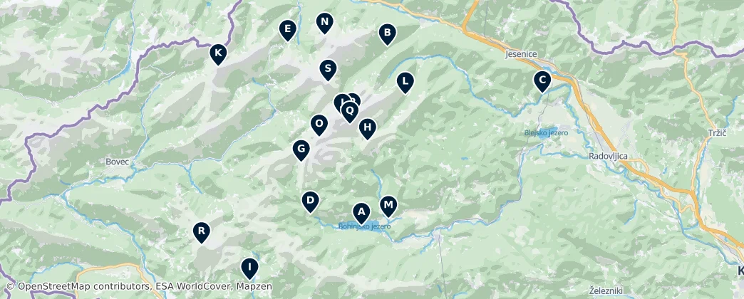 Map of Triglav National Park