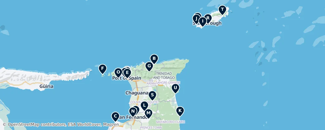 Map of Trinidad and Tobago